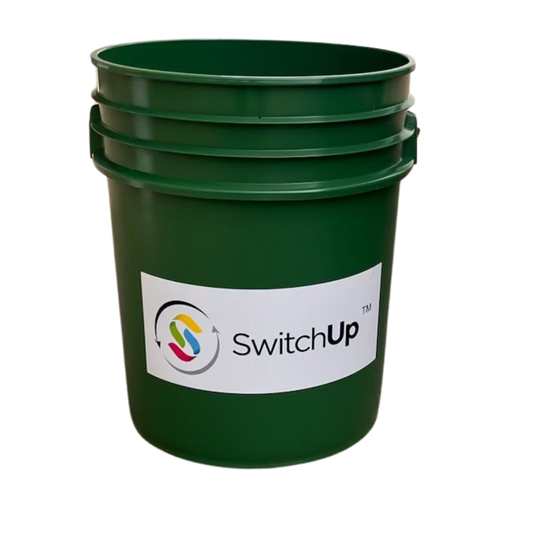 green 5 gallon round bucket